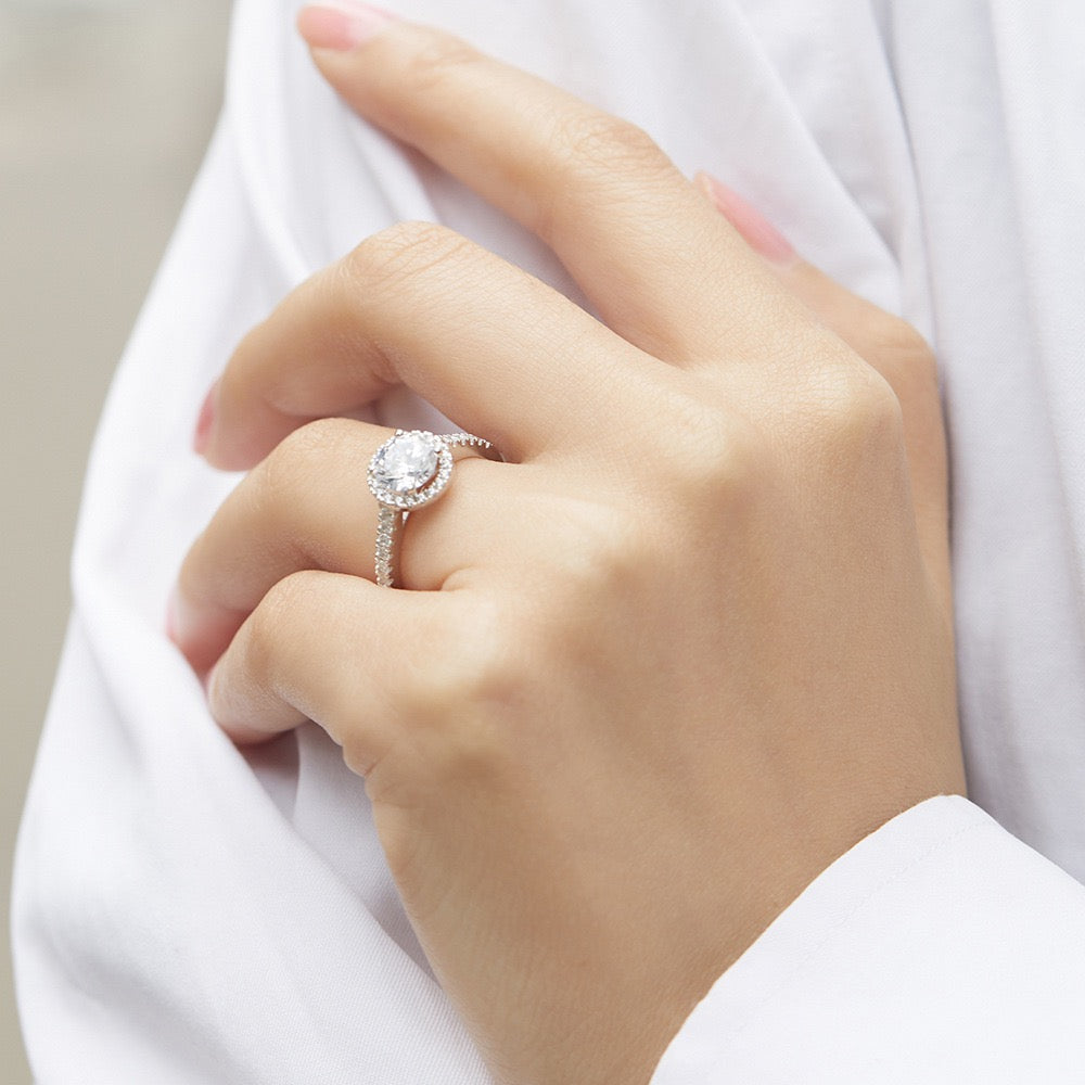 Ring Elegant Shine in moissanite stone silver 925