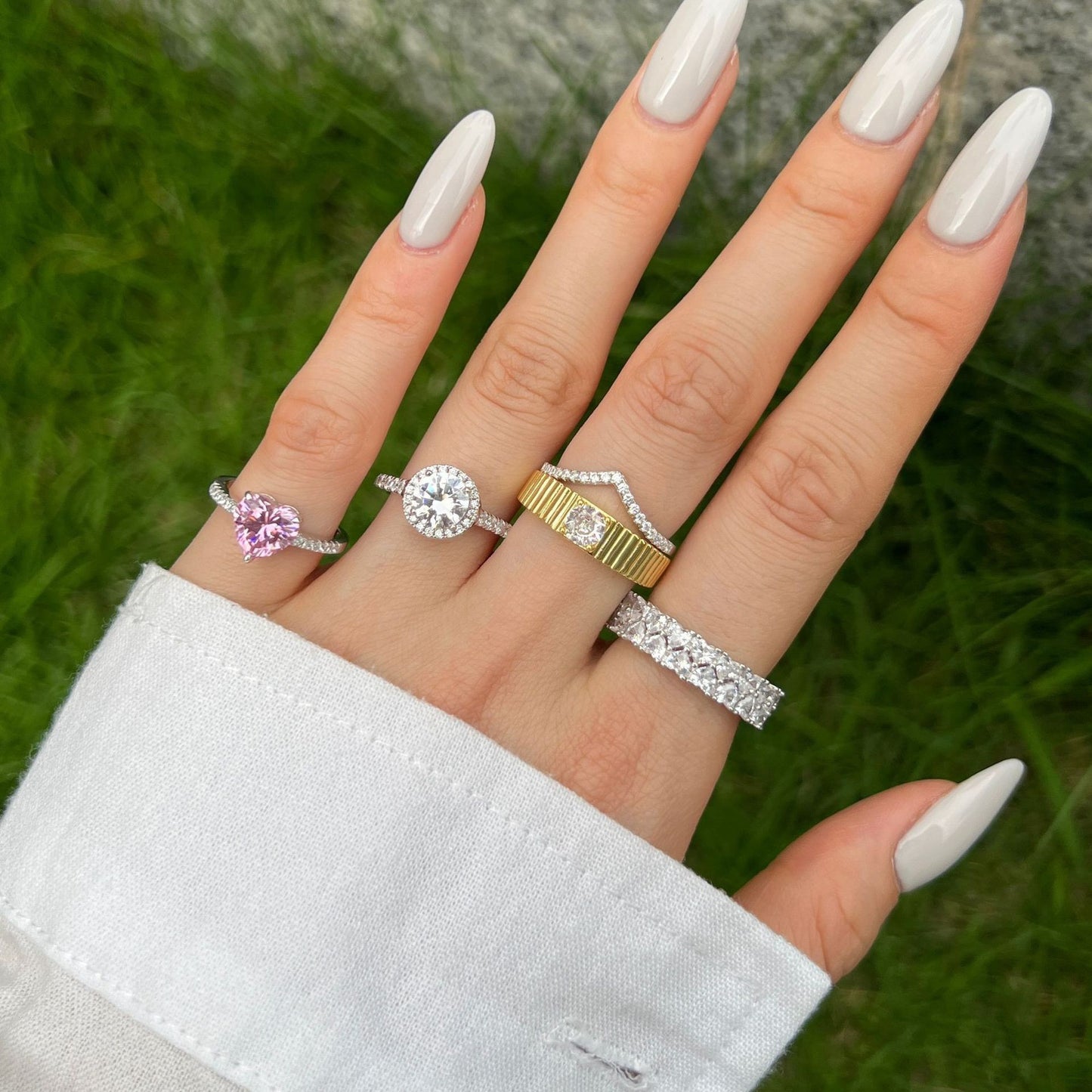 Ring Elegant Shine in moissanite stone silver 925