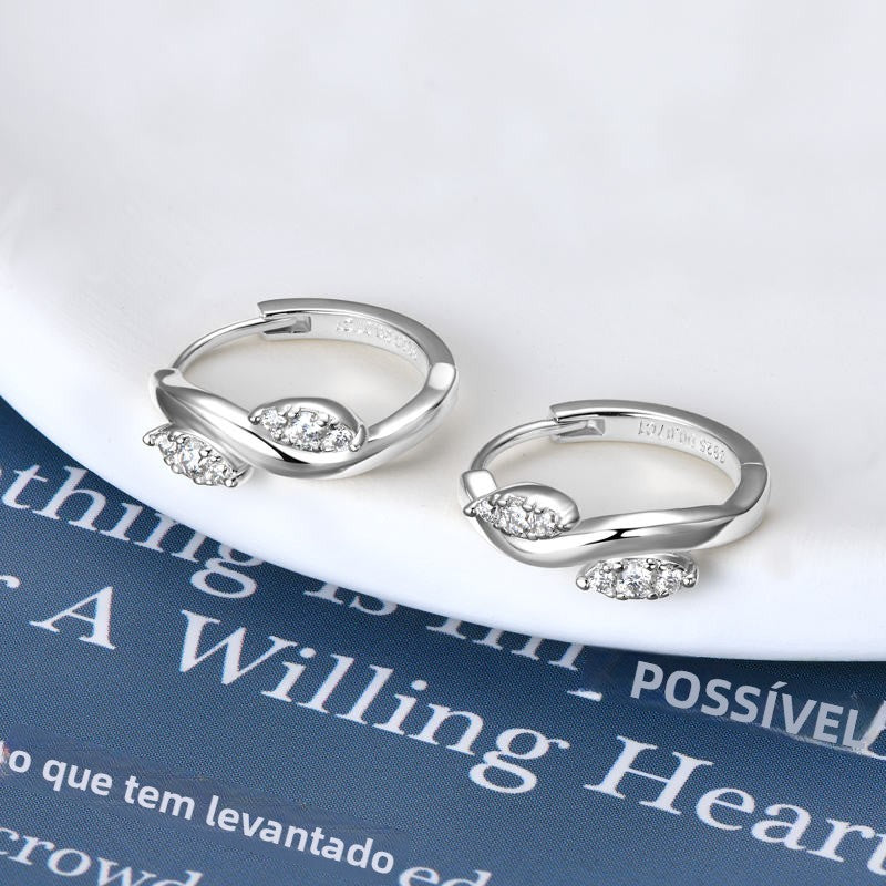 Earrings Infinity Hoop in moissanite stone silver 925