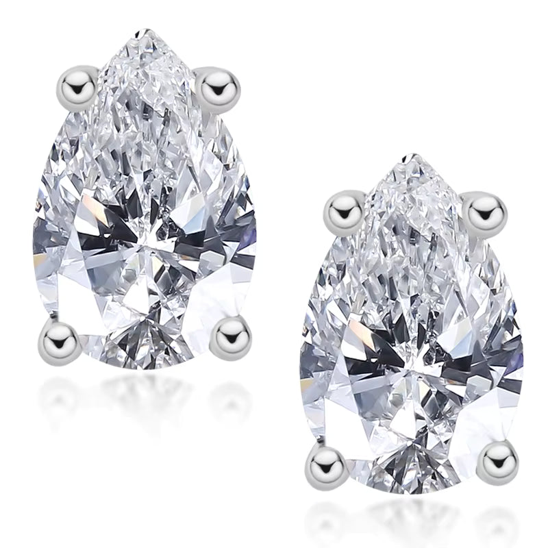 Earrings Pear Cut 0.5CT in moissanite stone silver 925