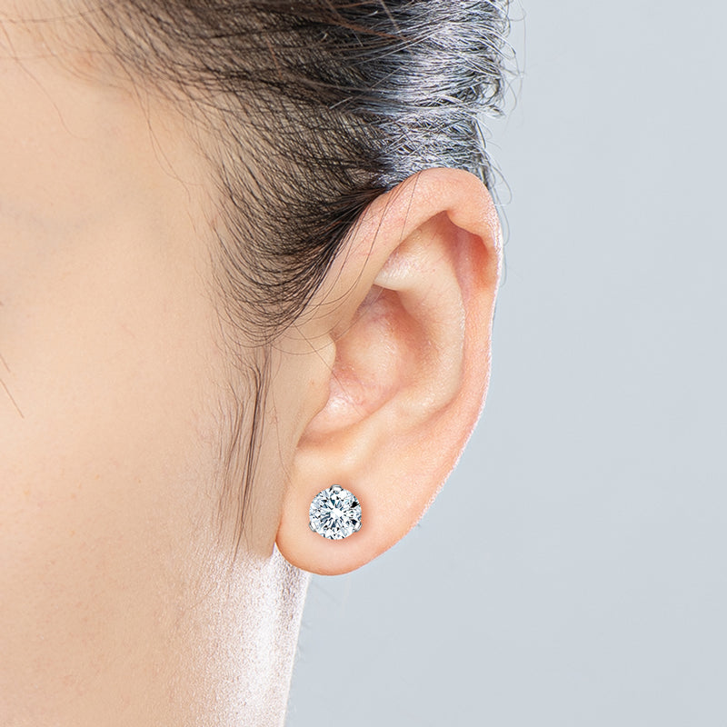 Classic Light Point Earrings 7.5mm (1.5ct Moissanite)