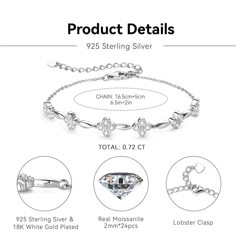 Bracelet Golden moissanite + silver 925