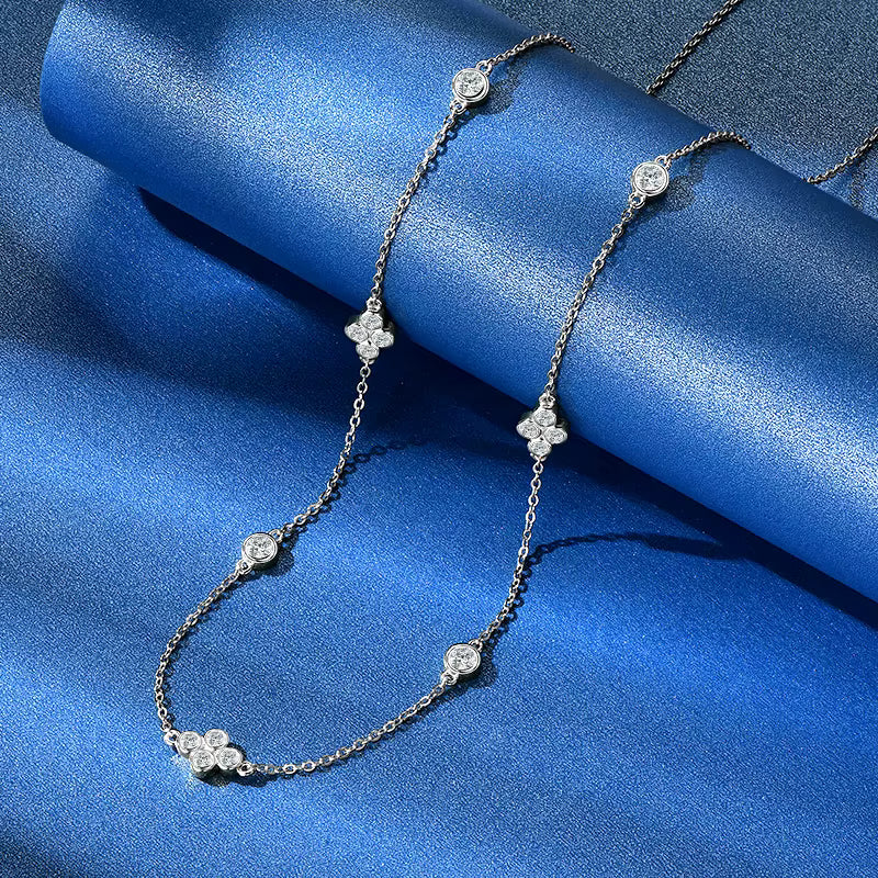 Necklace Circle moissanite silver 925