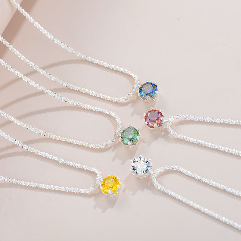 Necklace Prism in moissanite + silver 925