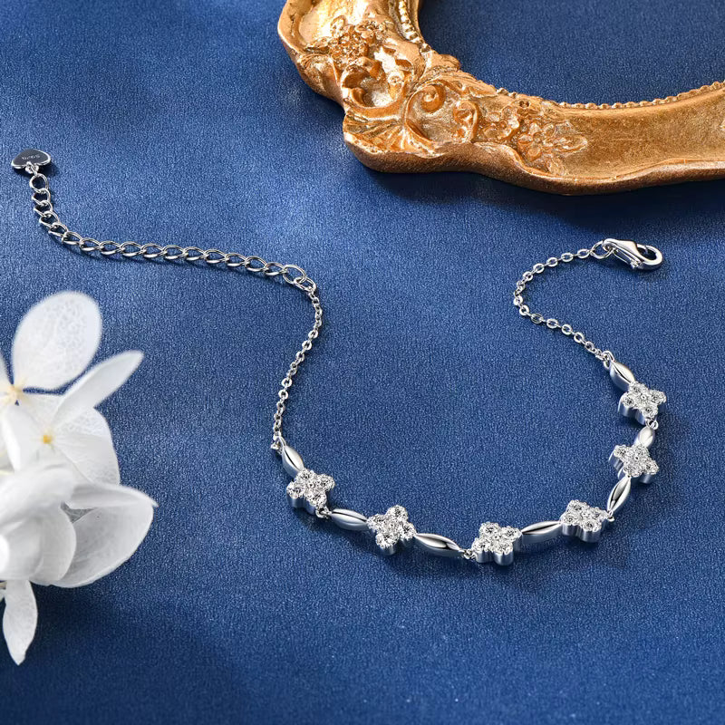 Bracelet Golden moissanite + silver 925
