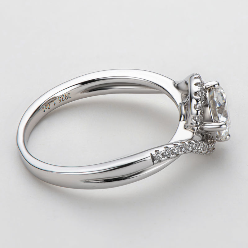 Anel Angel Eye em Moissanite 1ct