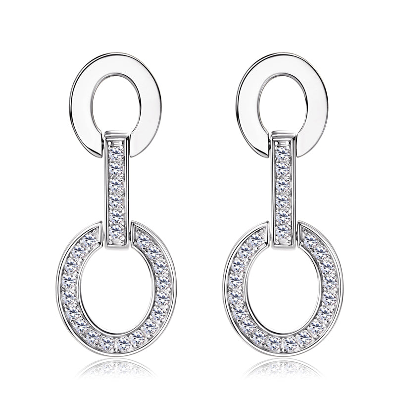 Moissanite Earrings in 925 Sterling Silver