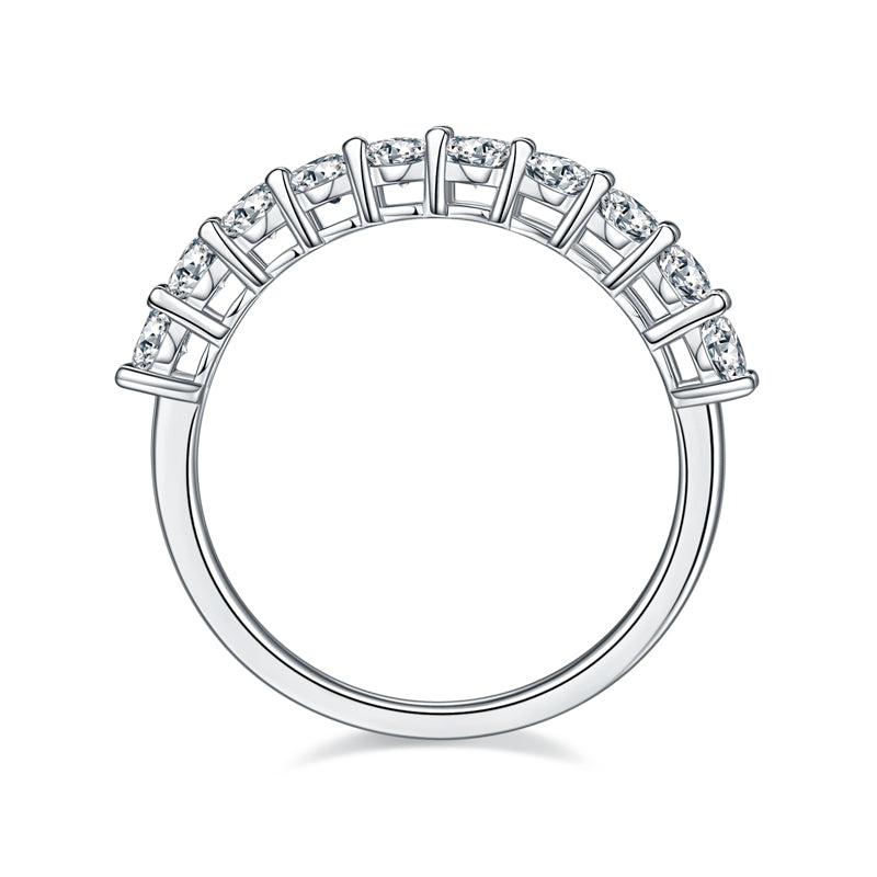 Ring Half Eternity moissanite + silver 925