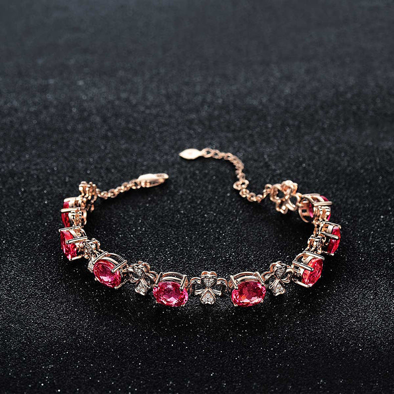 Bracelet Crystal Zircon in 18k Gold plated brass