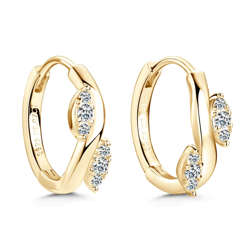 Earrings Infinity Hoop in moissanite stone silver 925