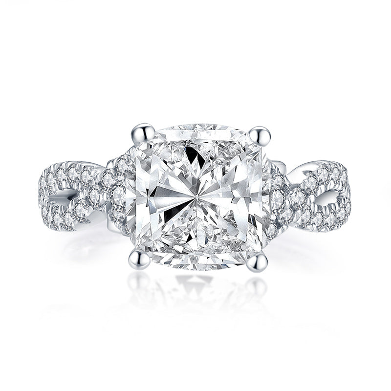 Ring Cushion Cut in sterling silver 925