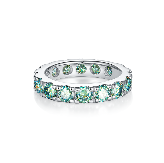 Men’s Ring in green moissanite + silver 925