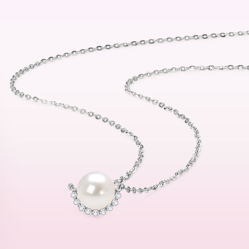 Necklace Freshwater Pearl Pendant in sterling silver 925