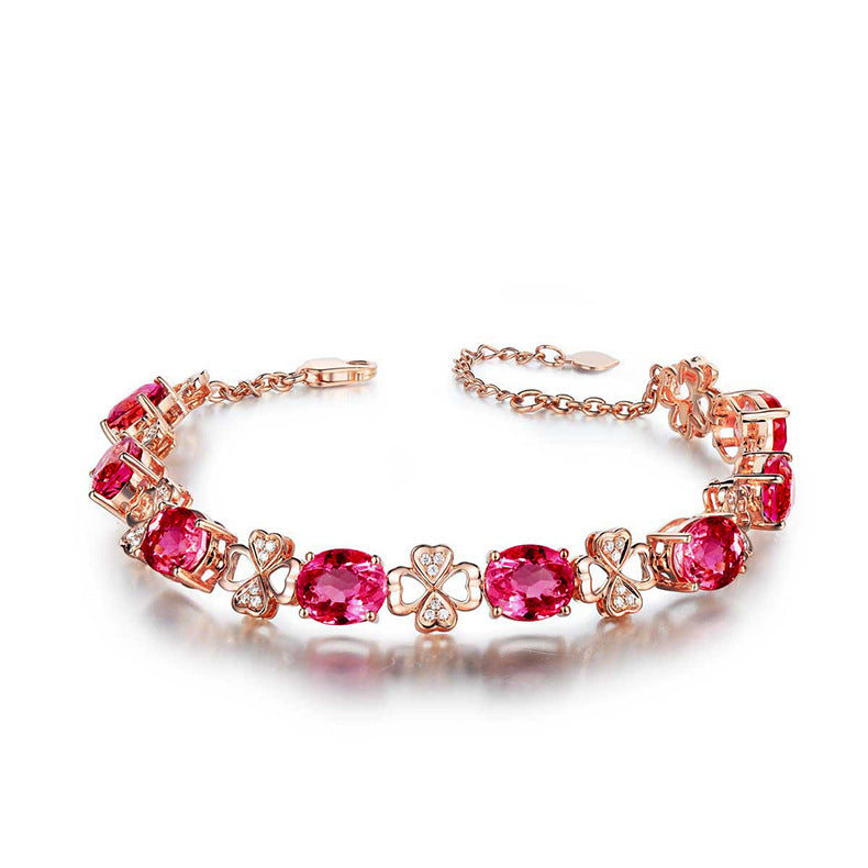 Bracelet Crystal Zircon in 18k Gold plated brass
