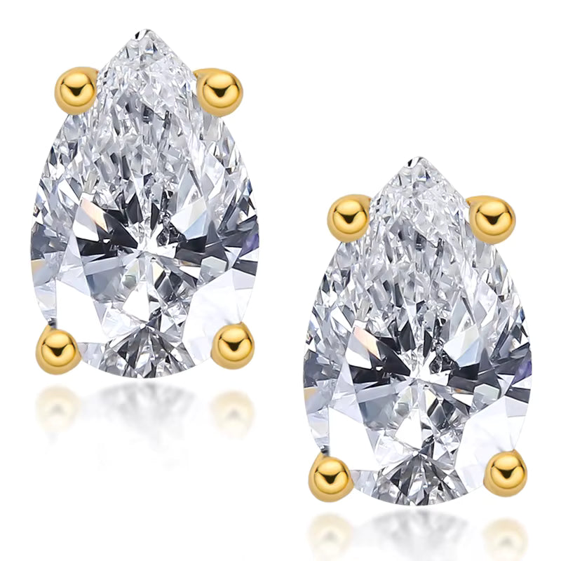 Earrings Pear Cut 0.5CT in moissanite stone silver 925