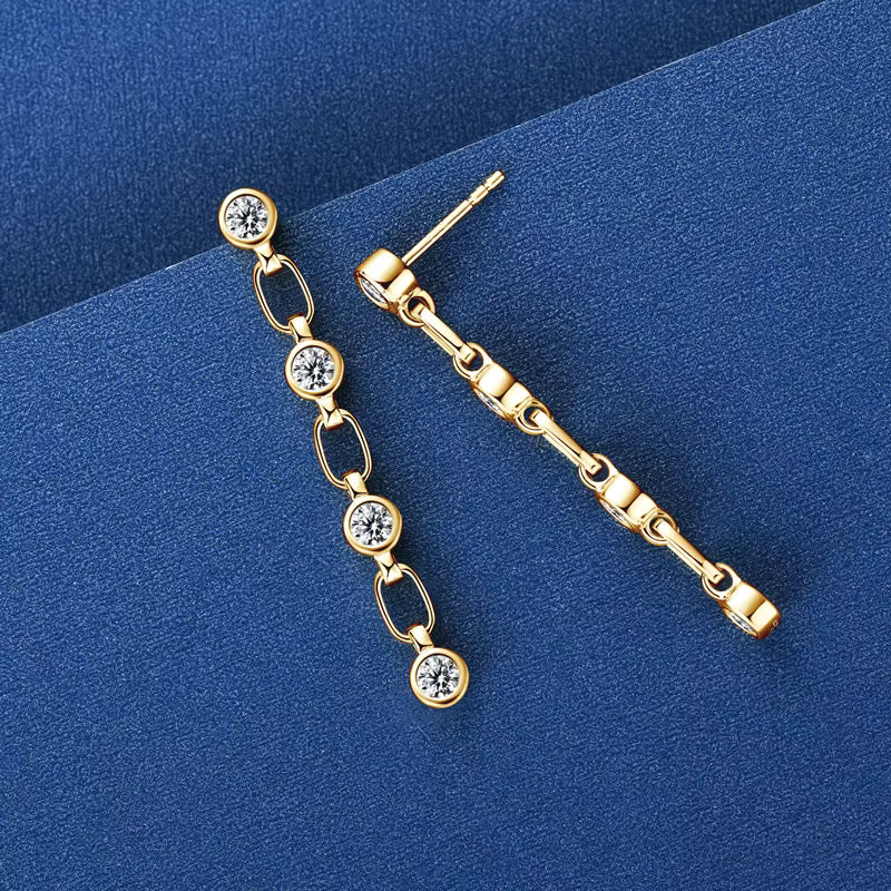 Earrings Exquisite Round 3mm in moissanite stone silver 925