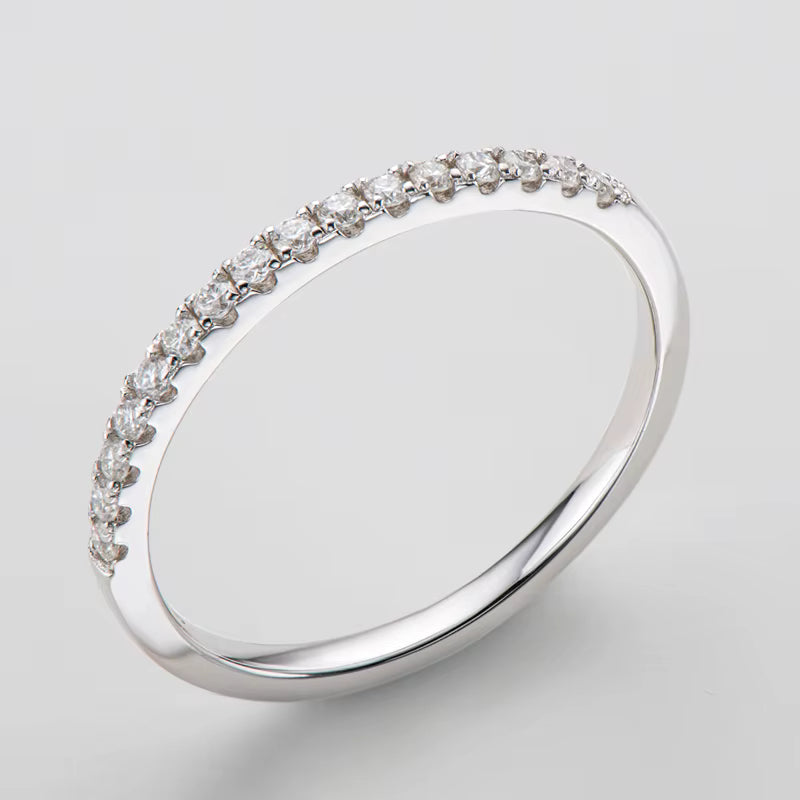 Moissanite Wedding Band – GRA Certified Brilliance