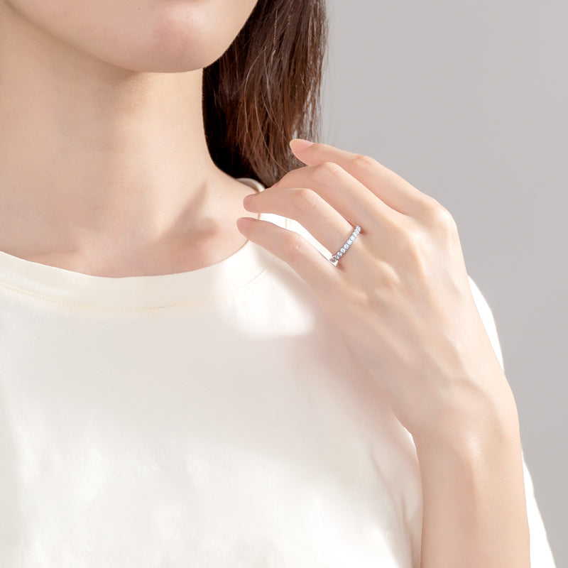 Ring Romantic moissanite + silver 925