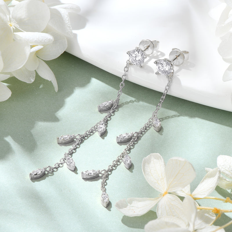 Earrings Classic 5mm Round in moissanite stone silver 925