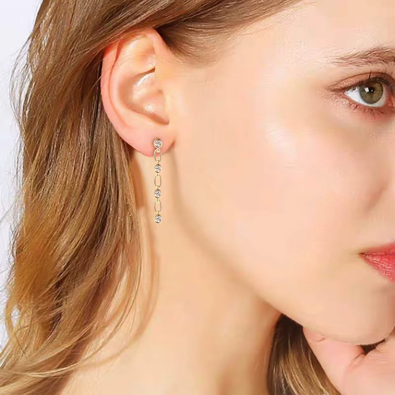 Earrings Exquisite Round 3mm in moissanite stone silver 925