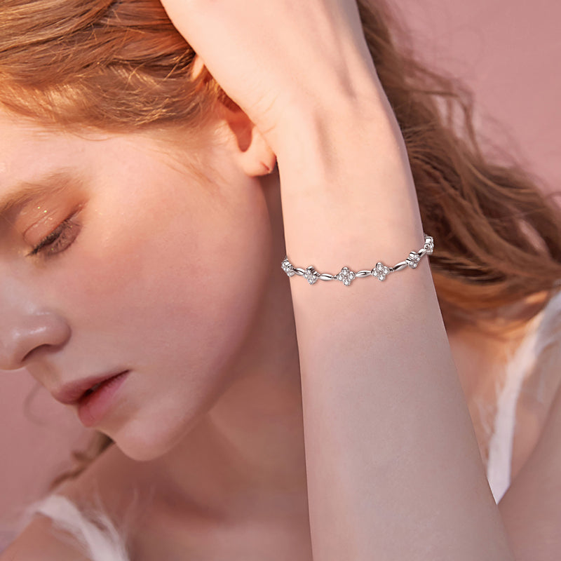Bracelet Golden moissanite + silver 925