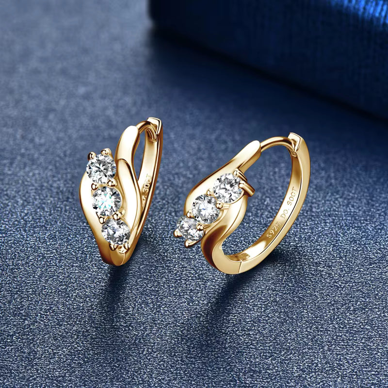 Earrings Infinity Hoop in moissanite stone silver 925