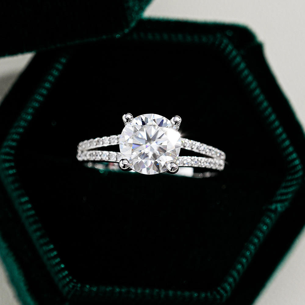 Ring Aurora Crown moissanite + silver 925
