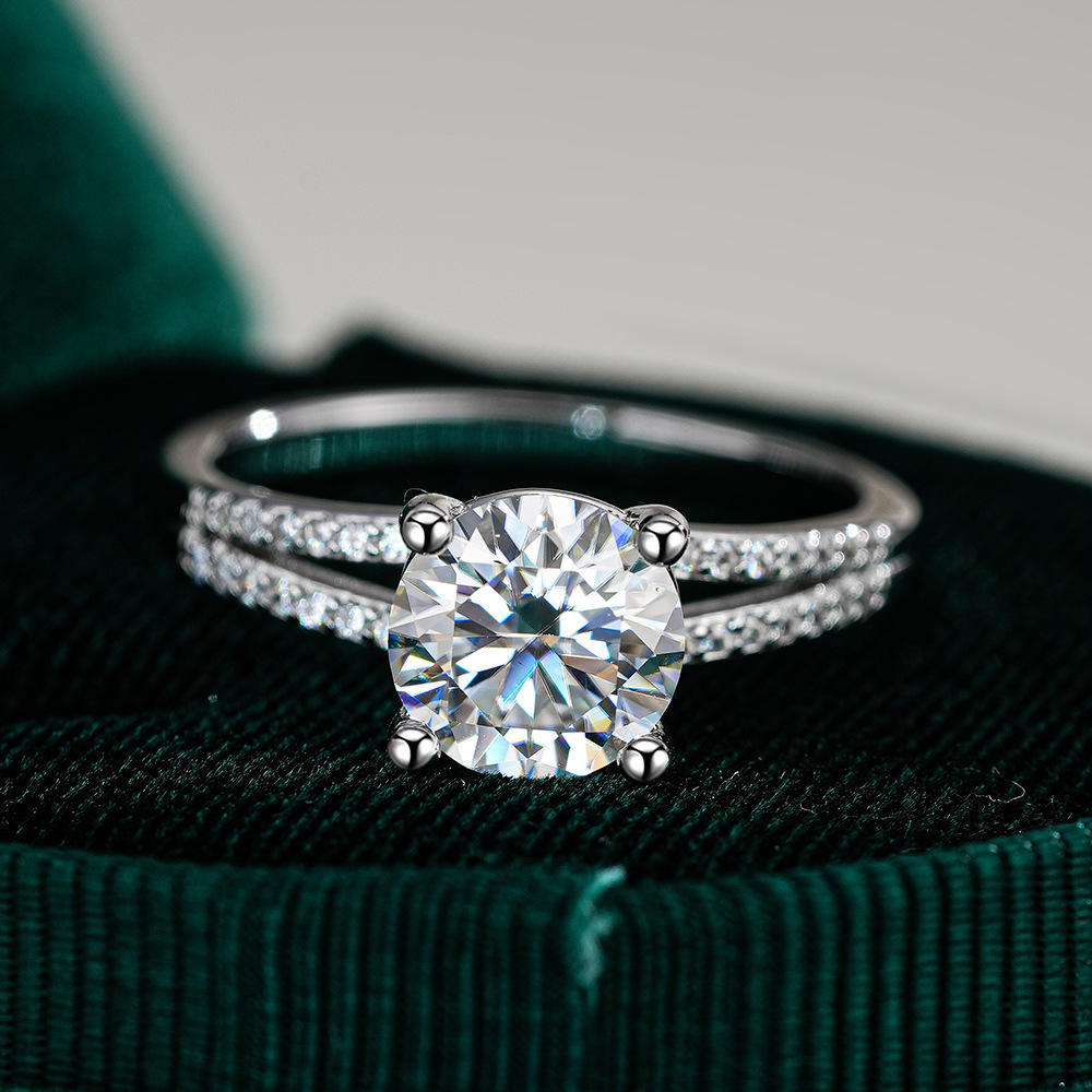Ring Aurora Crown moissanite + silver 925