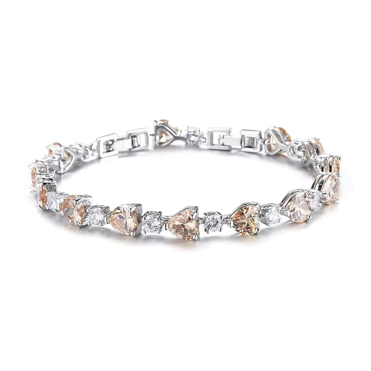 Bracelet Zircon Cuff in gold-plated brass