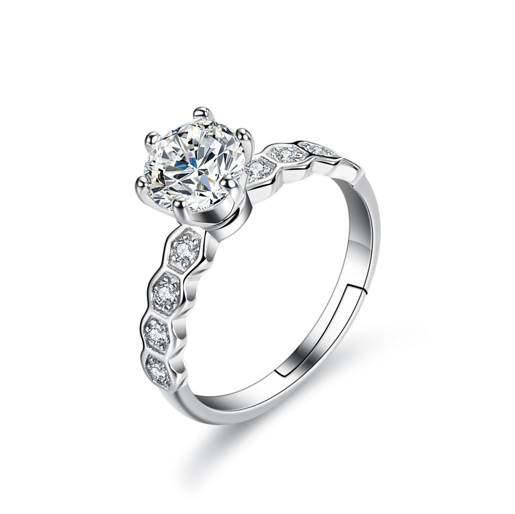 Ring Alma Pura in moissanite + silver 925