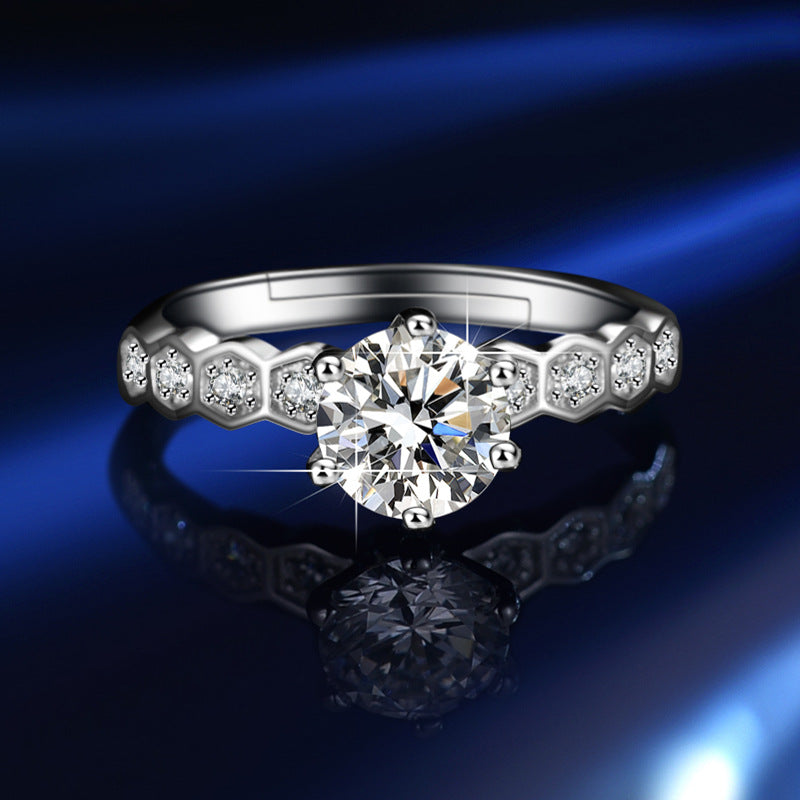 Ring Alma Pura in moissanite + silver 925