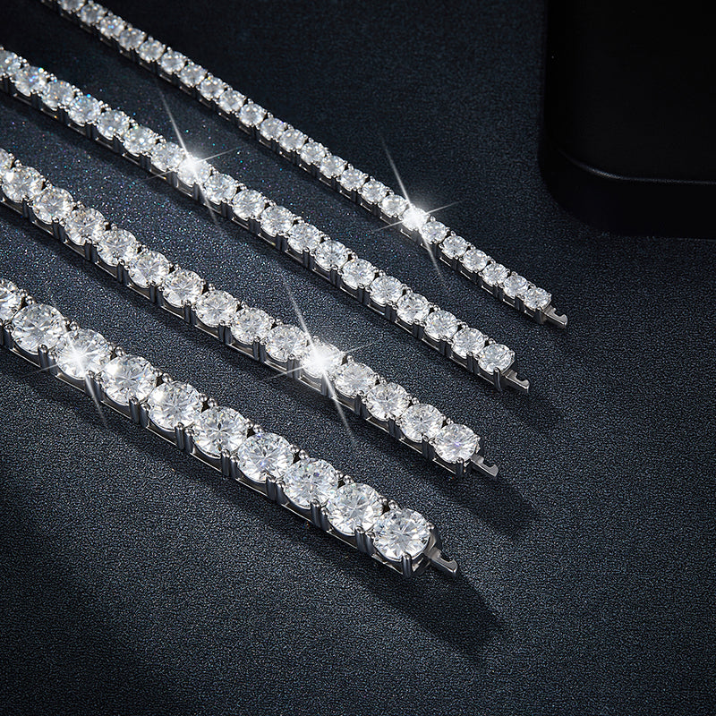 Moissanite Tennis Bracelet + Silver 925