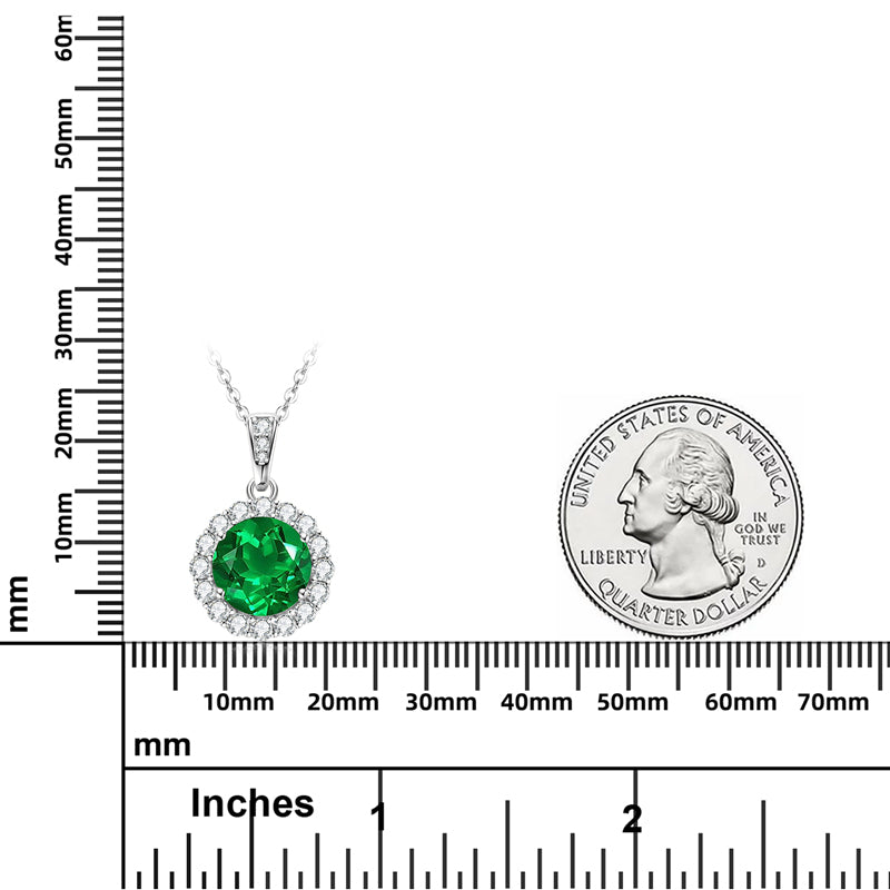 Necklace Emerald Glow in sterling silver 925