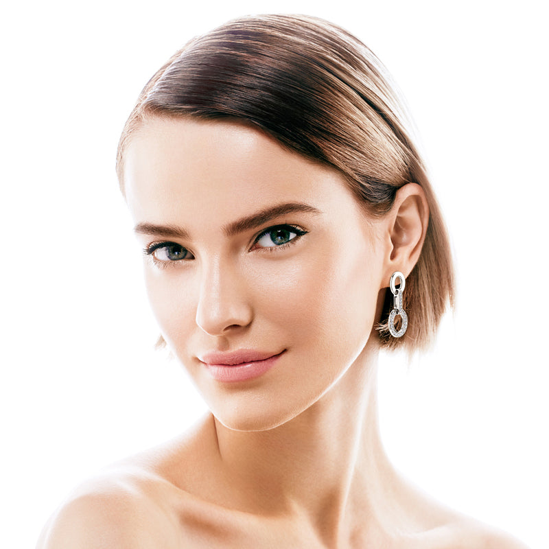Large Moissanite Hoop Earrings in 925 Sterling Silver – 40mm