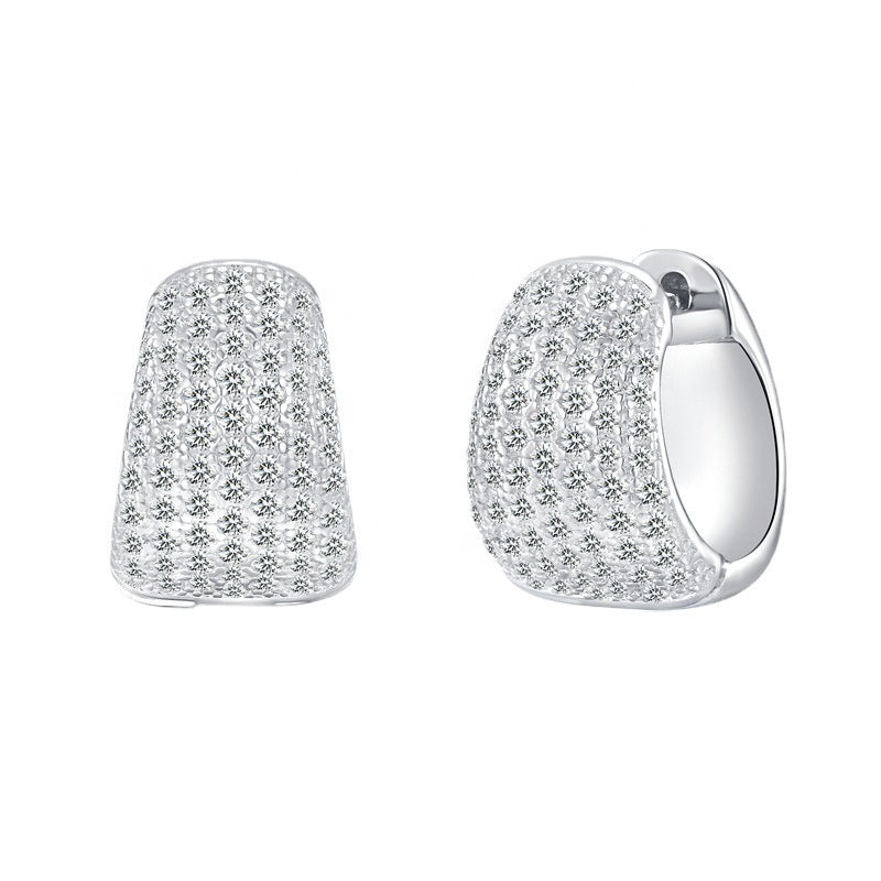 Earring in moissanite stone silver 925