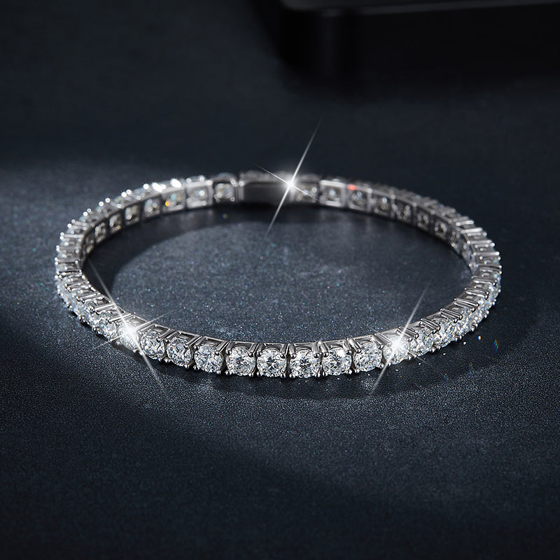 Moissanite Tennis Bracelet + Silver 925