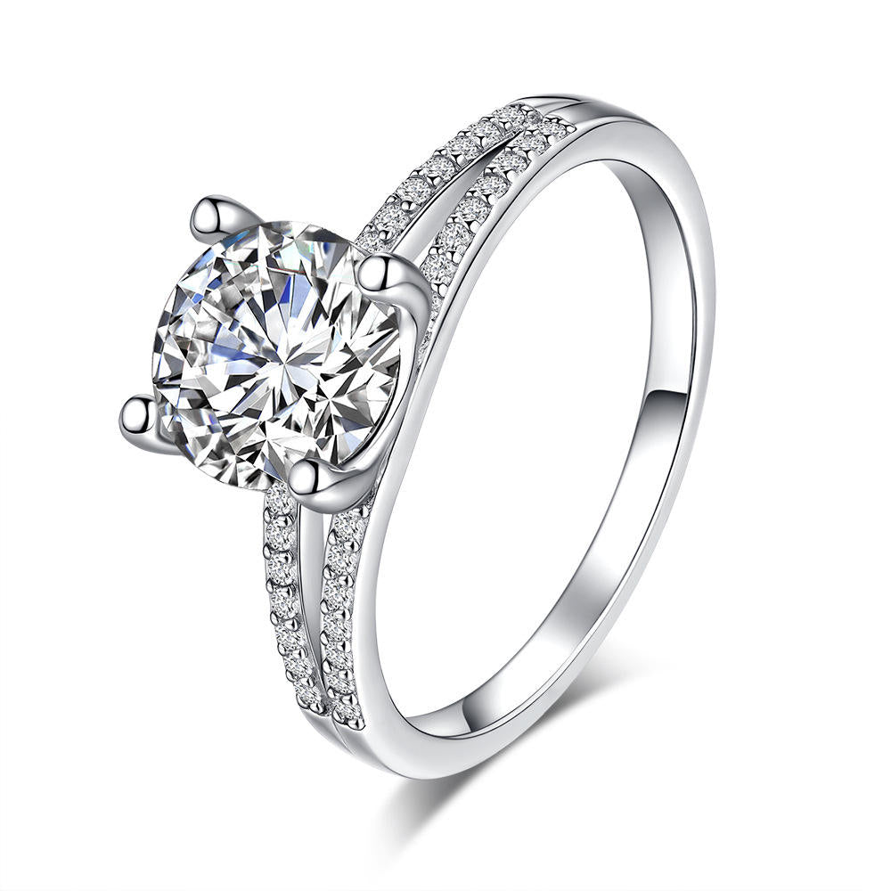 Ring Aurora Crown moissanite + silver 925