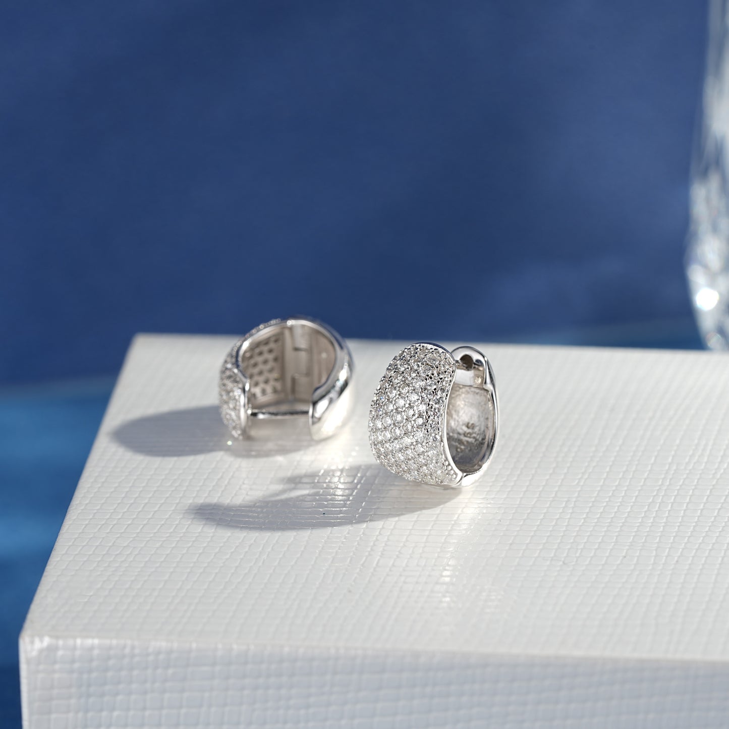 Earring in moissanite stone silver 925