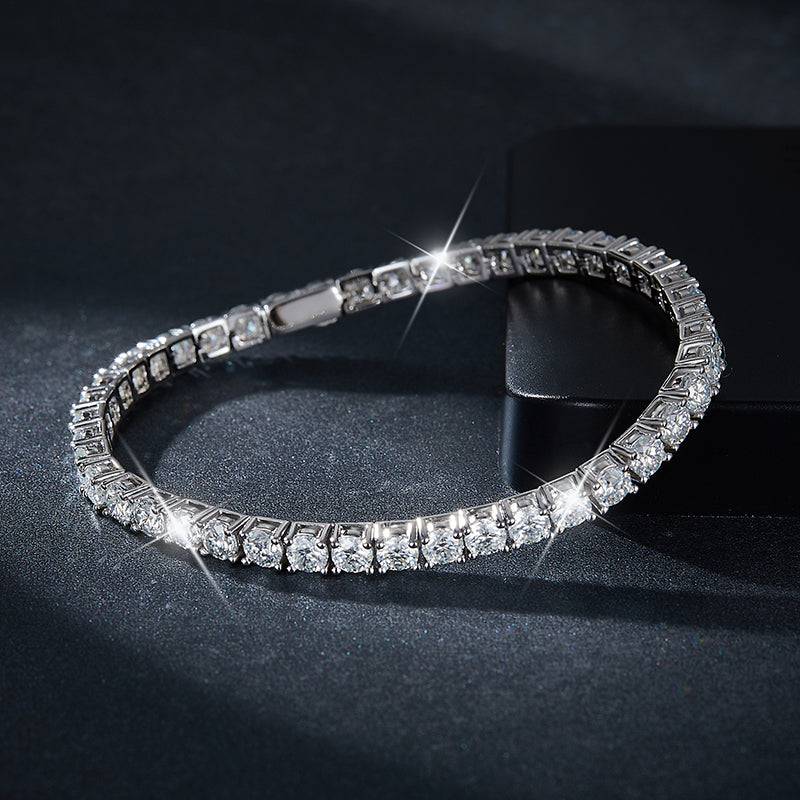 Moissanite Tennis Bracelet + Silver 925
