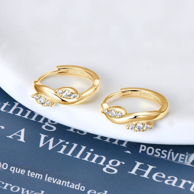 Earrings Infinity Hoop in moissanite stone silver 925