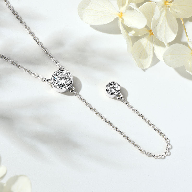 Necklace moissanite + silver 925