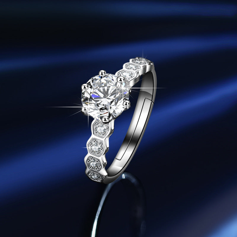 Ring Alma Pura in moissanite + silver 925