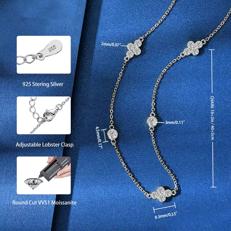 Necklace Circle moissanite silver 925