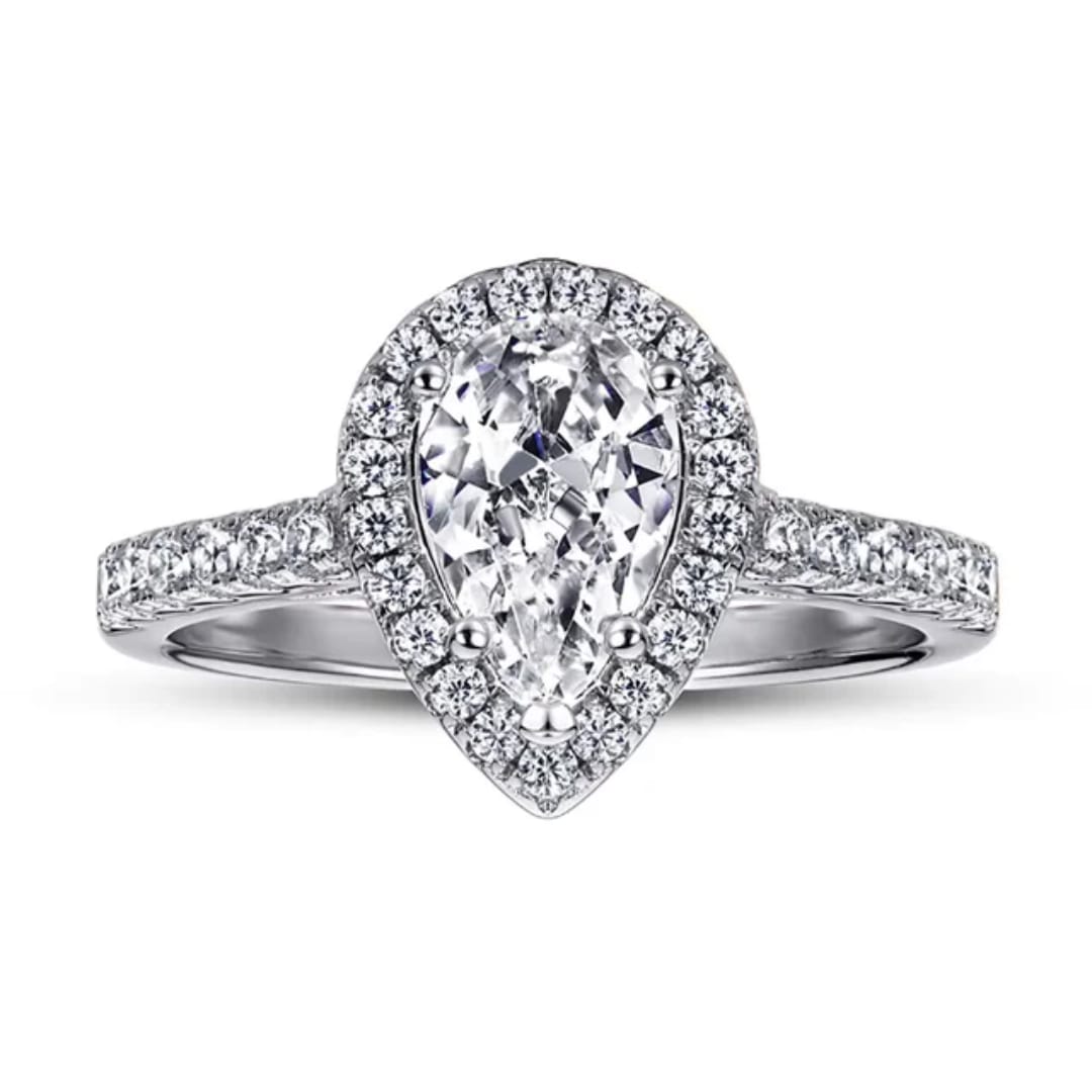Moissanite Drop Elegance Ring silver 925