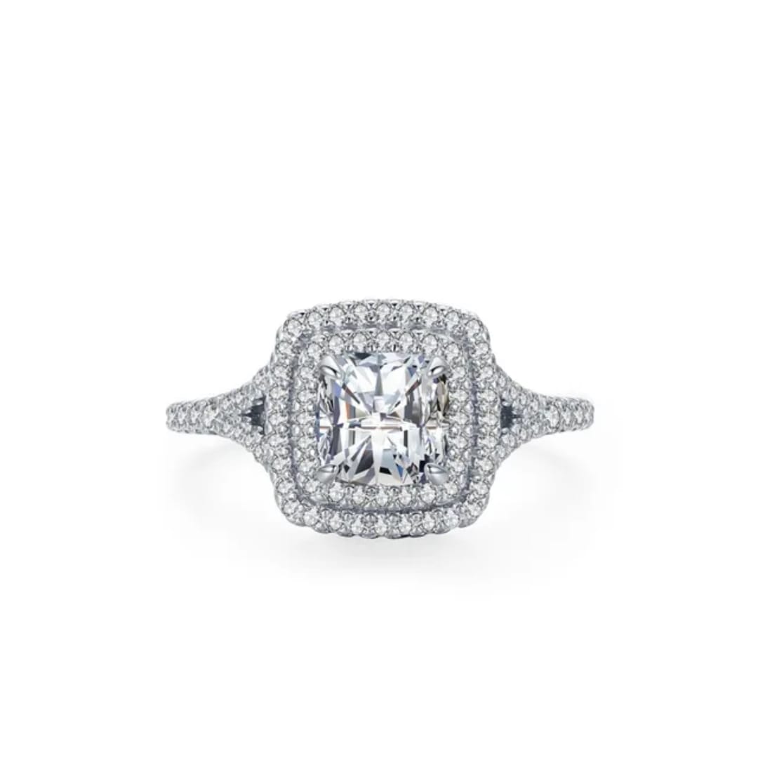 Emerald Cut Moissanite Engagement Ring – ALVARAH Jewelry