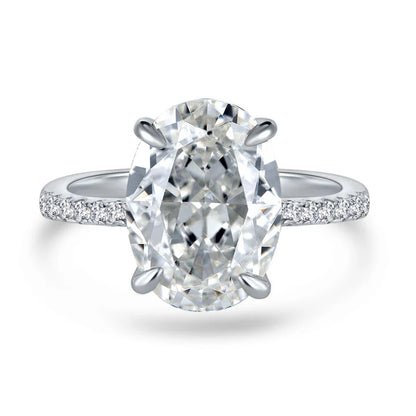 Oval Moissanite Pavé Ring 2CT | Silver 925