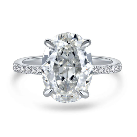 Oval Moissanite Pavé Ring 2CT | Silver 925
