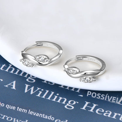 Earrings Infinity Hoop in moissanite stone silver 925