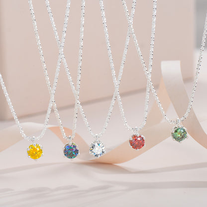 Necklace Prism in moissanite  + silver 925