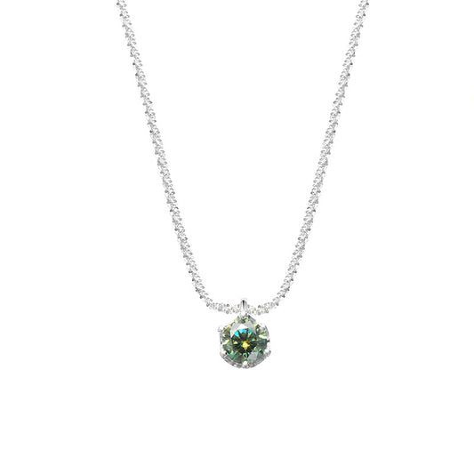 Necklace Prism in moissanite  + silver 925